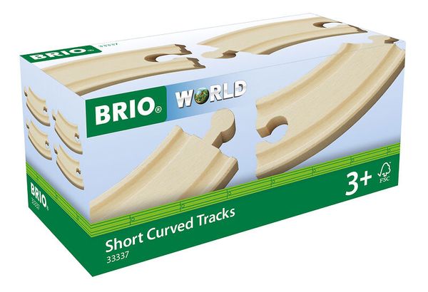 BRIO Kurze gebogene Gleise (E1), 4 Teile, ab 3 Jahre