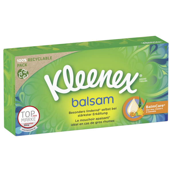 KLEENEX Balsam Taschentücher, 4lagig, Box, 24 x 56 Tücher