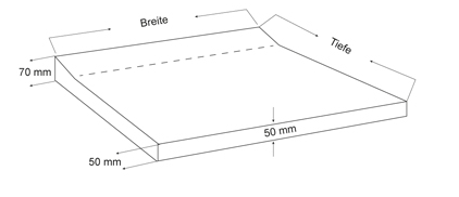 Wickeltischauflage Paul, flache Aufkantung hinten, Größe & Farbe wählbar