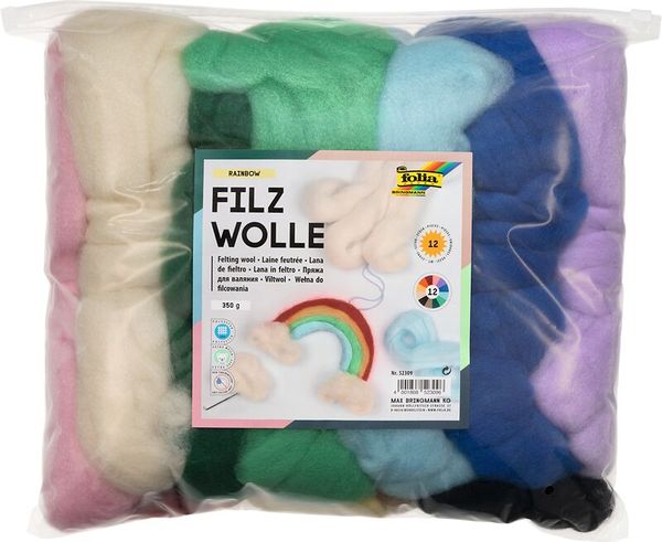 FOLIA Märchenwolle, 12 Farben, ca. 350 g