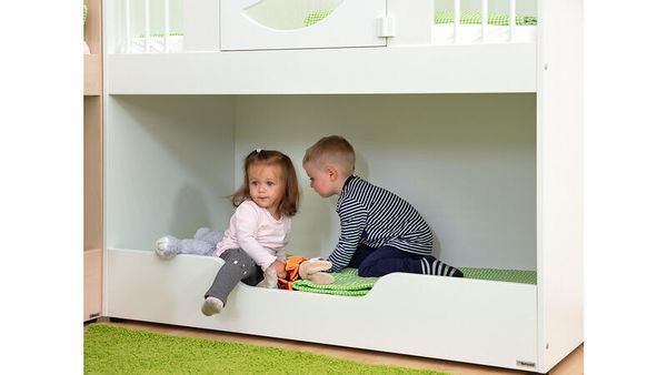 BETZOLD EduCasa Krippen-Etagenbett, Schäfchen, 1-türig, Weiß
