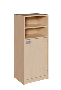 Medien-Schrank, Wandregal aus Holz, Kiefernholz, offene Regale, Schrank mit Tür