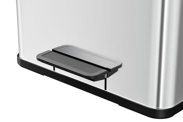 Hailo Tretabfalleimer Öko Trio Plus L, Mülltrenner 3x9l, Edelstahl/Kunststoff