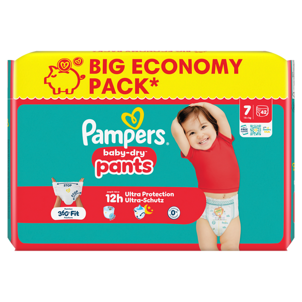 PAMPERS Baby Dry Pants Gr. 7, Extra Large 15+ kg, (verschiedene Verpackungsgrößen)