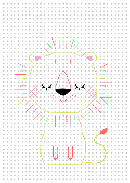 FOLIA Stickkarton Animals, weiß FOLIA Stickkarton Animals, weiß