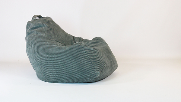 Sitzsack, Pouf, Corduroy, Stoff, grau
