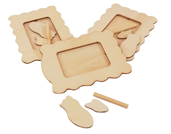 Holzbilderrahmen, 9,5 x 13 cm, 3 Stück