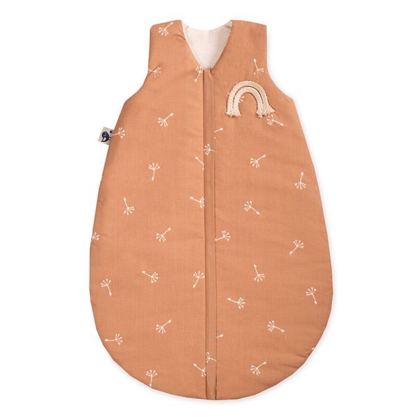 baby_sleep_sack, peach_color, embroidery_rainbow, soft_cotton?