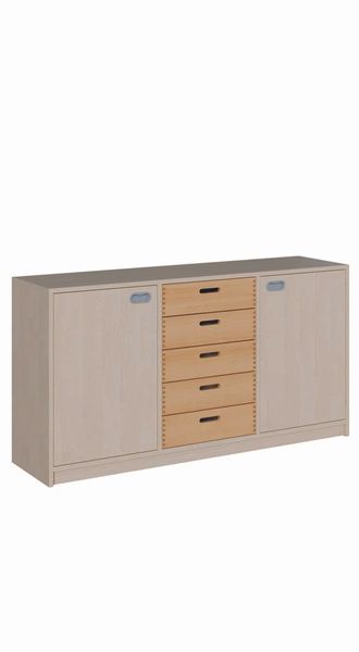 Sideboard, Schrank, Schubladen, Holz, Beige