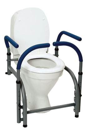 Toilet, Toilette, Unterstützungsstangen, Hochbeet, Weiß