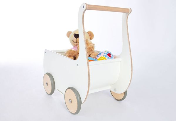 Kinderwagen, Holz, Puppenwagen, Spielzeug, Teddy