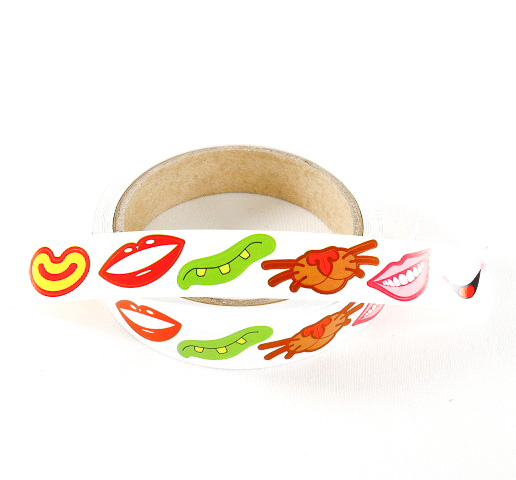 Washitape, Dekorband, Musterband, Gesichtskarikatur, bunt