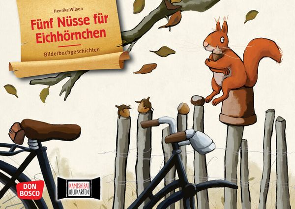 e-book cover, Eichhörnchen, Squirrel, Fahrrad, Holzpfosten