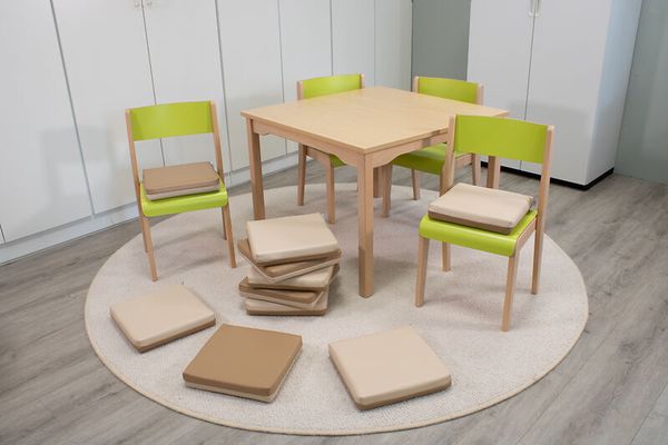 KITAEINKAUF Sitzkissen, 5 cm Höhe, Kunstleder, 2-farbig, 1 Stück, Farbe wählbar