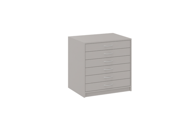 Kommode, Schubladenkasten, Holzsynthetik, grau, 6 Schubladen