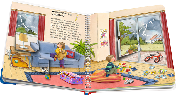 Kinderbuch, Bilderbuch, Spiralbindung, Gewitter, Farbig illustriert