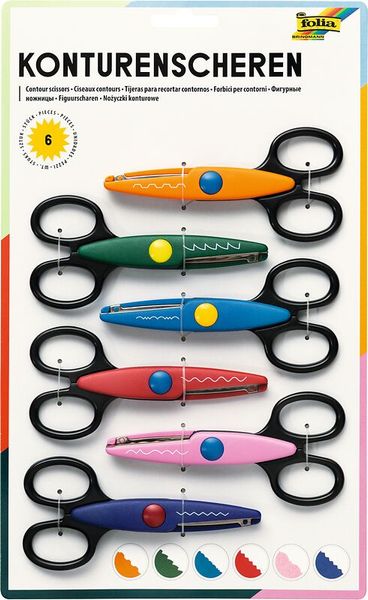 Konturen-Bastelscheren, 6 Stück