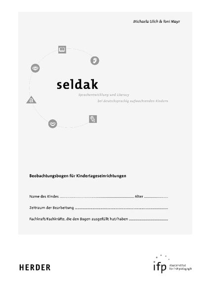 Seldak, Dokument, Kinderbetreuung, Beobachtungsbogen, Sprachförderung