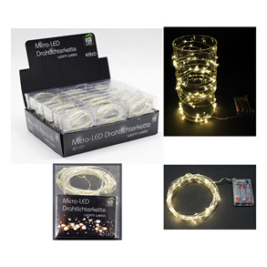 LED Drahtlichterkette warmweiß, 20 LEDs, 2 m LED Drahtlichterkette warmweiß, 20 LEDs, 2 m