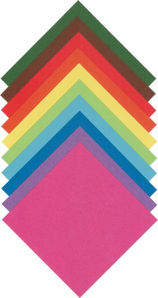 Origamipapier Basic Mix, rund, 12x12 cm, 500 Blatt