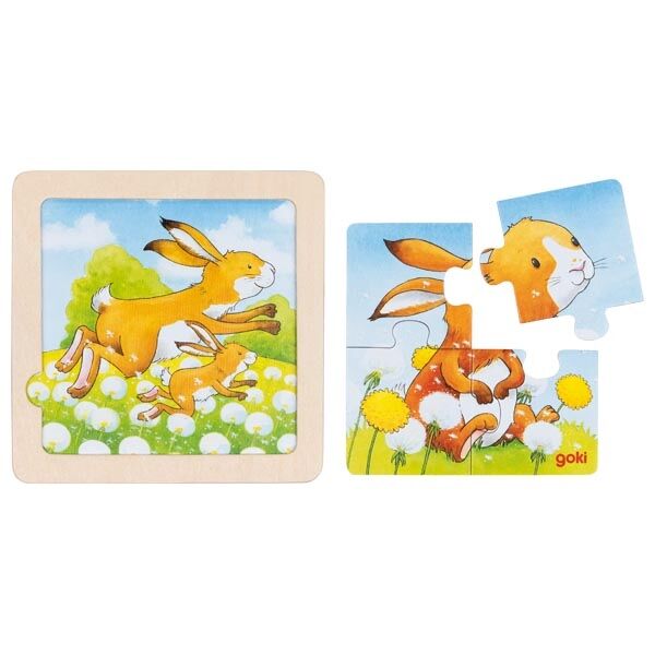 GOKI Hintergrundbildpuzzle Tierkinder, 8 Puzzle, ab 2 Jahre