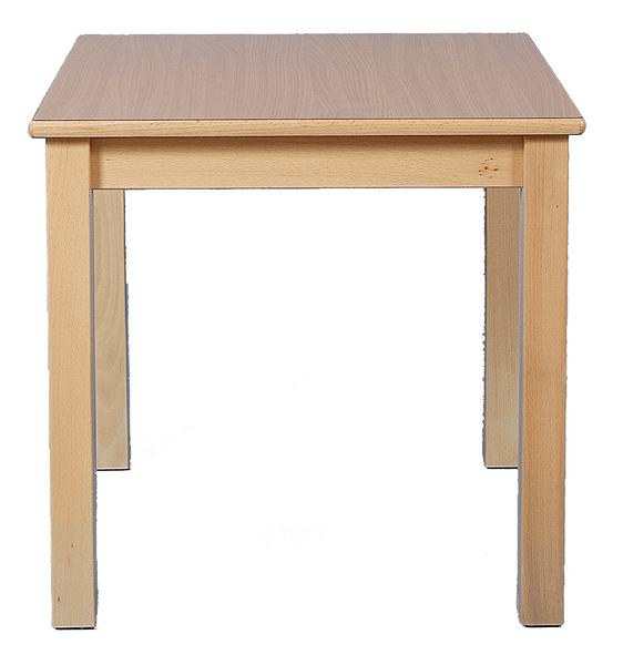 Quadrat Tisch, 80 x 80 cm (mit Zarge), Dekor Birke, Tischbeine aus Holz Quadrat Tisch, 80 x 80 cm (mit Zarge), Dekor Birke, Tischbeine aus Holz