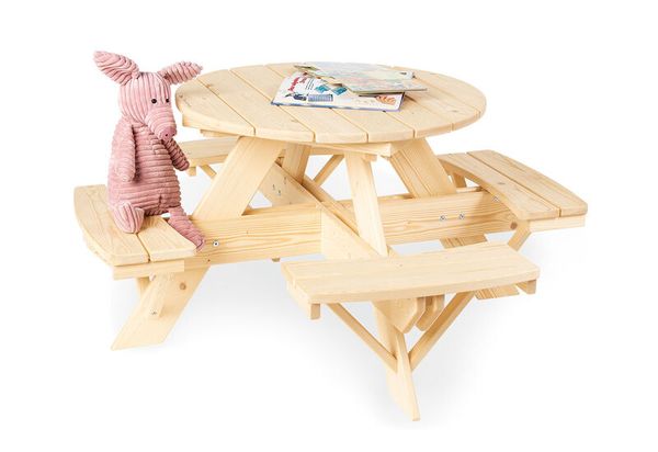 PINOLINO Kindersitzgarnitur "Nicki für 4 rund", natur