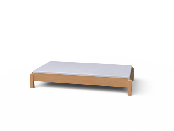 Tagesbett, Holzrahmen,  Gepolsterte, helles Holz, minimalistisch
