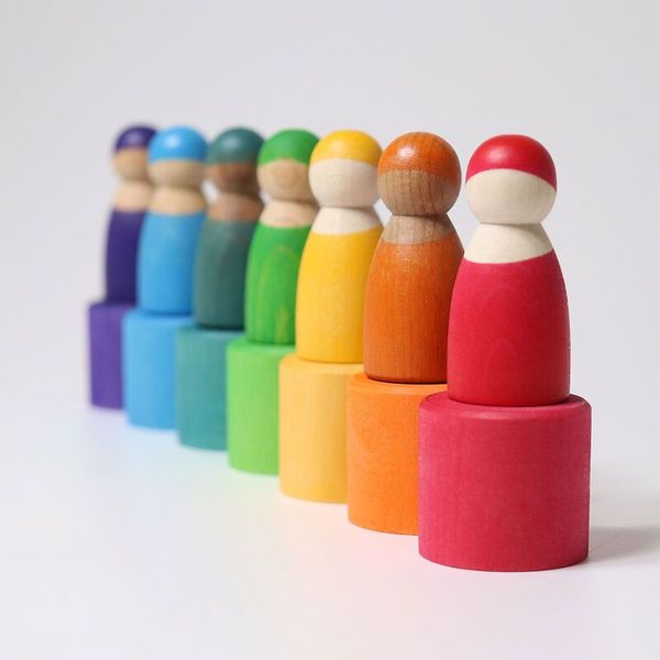 GRIMM´S Regenbogenfreunde mit 7 Holzschälchen, ab 1 Jahr