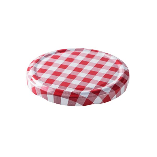 Tischdecke-Deckel, Gedeckter Teller, Spitze Tischdecke, Karo Muster, Rot Weiß Checkered