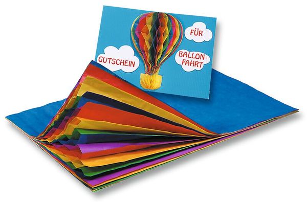 Wabenpapier, 35x50 cm, 30-lagig, 10 Bogen, 10-farbig sortiert