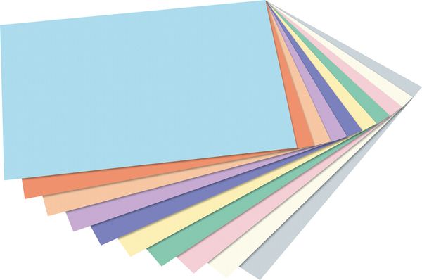 FOLIA Fotokarton Pastellfarben, 300 g/m², 50x70 cm, 100 Bogen, 10-farbig sortiert