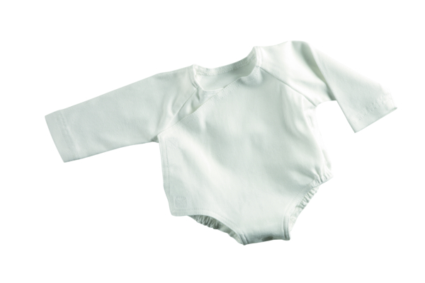 Babybodysuit, Langarm, Weiß, Schlicht, Einteiliger