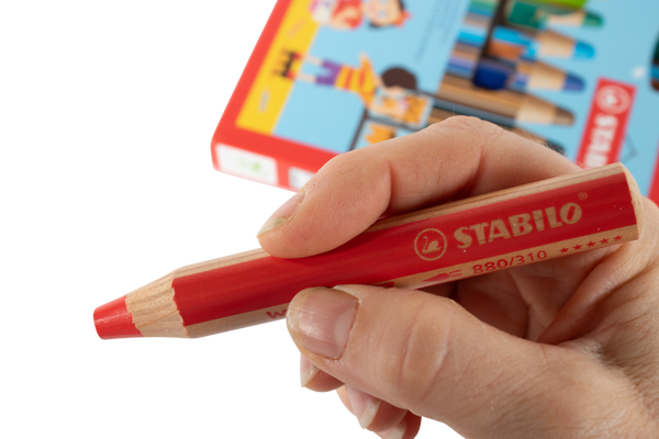 STABILO woody 3in1 Malstifte, inkl. Spitzer, in 6 Farben sortiert, 6 Stück