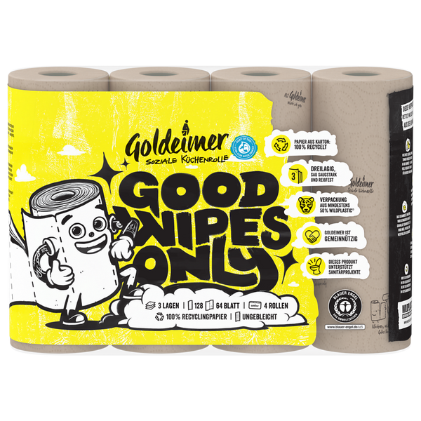 Goldeimer die soziale Küchenrolle, natur, 3-lagig, 64 Blatt, 4 Rollen Goldeimer die soziale Küchenrolle, natur, 3-lagig, 64 Blatt, 4 Rollen
