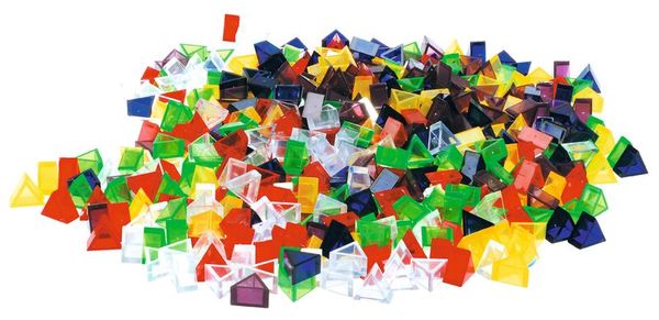 Geometrische Formen, Transparente Kunststoffstücken, Farbig, Kleinteile, Mischfarben