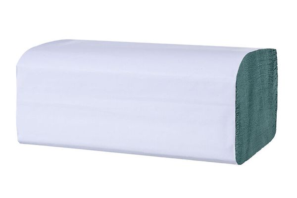 Handtuchpapier 1-lagig, grün, 23x23 cm, Z-Falz, 5.000 Blatt