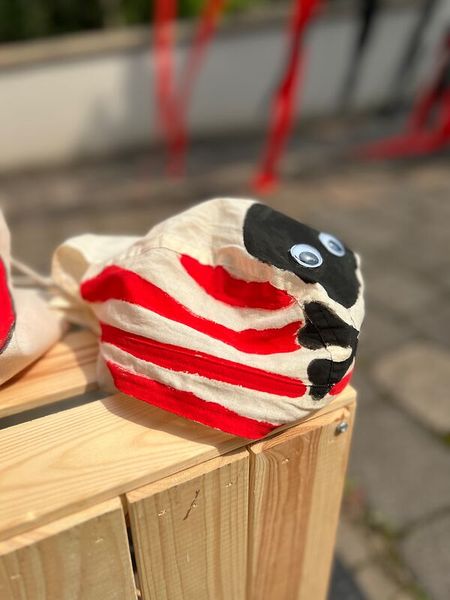 Baumwoll-Piratenkopftuch, 30 x 36 cm, natur, 4 Stück