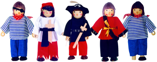 WINZLING Biegepuppen Piraten, 5 Figuren WINZLING Biegepuppen Piraten, 5 Figuren