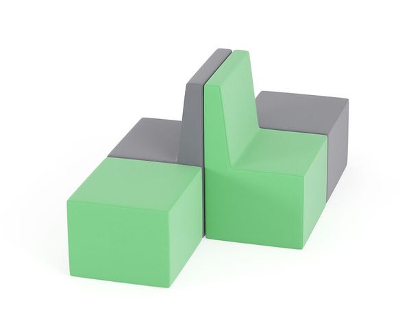 KITAEINKAUF Set Sitzpouf mit Rückenlehne, 4-teilig, Sitzhöhe & Farbkombination wählbar