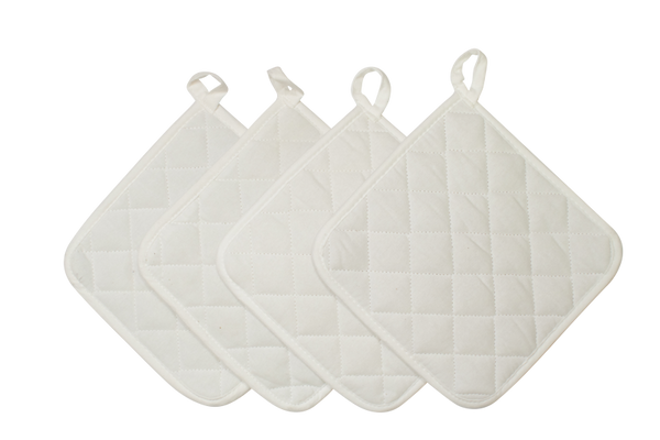 Topflappen, Küchenzubehör, geometrisches Muster, quadratweise genäht, weiße Farbe