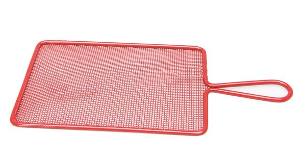 Pfannenplatte, Mesh-Gitter, rot, rechtwinklig, Griff