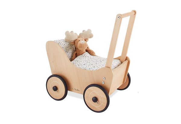 Holzspielzeug, Kinderwagen, Wagen, Stofftiere, Dekor