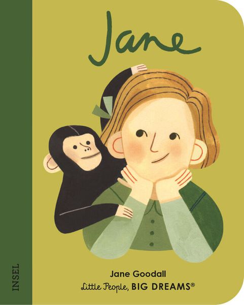 kindle cover, child book, Jane Goodall, monkey companion, illustration