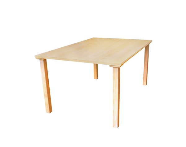 Zargenloser Rechtecktisch 120x80 cm, Buche hell, Holzbeine Zargenloser Rechtecktisch 120x80 cm, Buche hell, Holzbeine