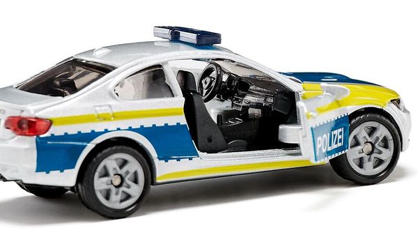 Polizeiauto, Spielzeugauto, Kleinmodell, Tür offen, BlauGelb