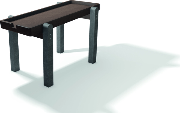 foosball table, mini table, wooden table, dark tabletop, four legs