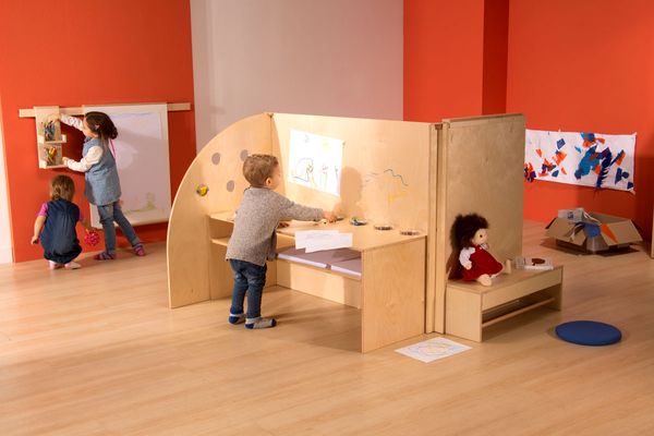 DUSYMA Krippenspielwand zum  Malen und Lesen, natur