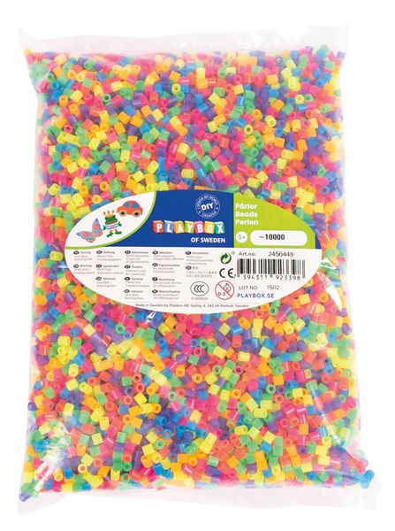 Bügelperlen Nachfüllpackung, Neonfarben, 10.000 Stück
