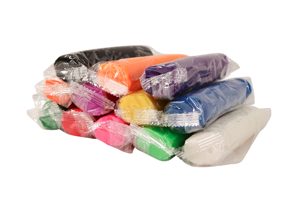 ELVIRAS Weiche Knete, die nicht eintrocknet, in 12 Farben sortiert, 1 kg